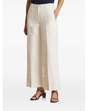 Ralph Lauren Wide-Leg Cropped Trousers - Natural