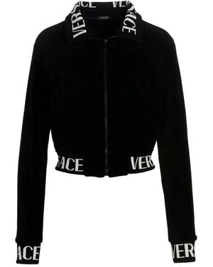 Versace Logo-Detail Zip-Up Jacket - Black