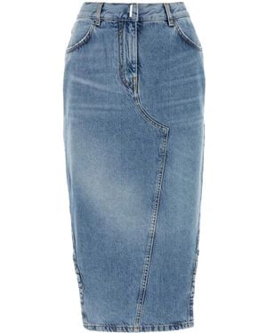 Givenchy デニム ペンシルスカート - ブルー
