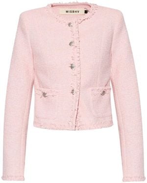 MISBHV Frayed-Detailing Jacket - Pink
