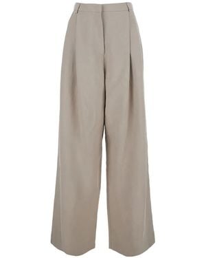 ..,merci Cotton High-Waisted Trousers - Blanco