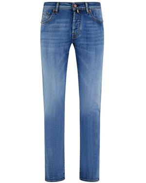 Jacob Cohen Whiskered Slim-Fit Jeans - Blue