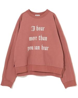 Undercover Slogan-Print Raw-Edge Sweatshirt - Red