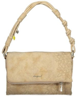 Desigual Medium Floral-Embossed Knotted Shoulder Bag - White
