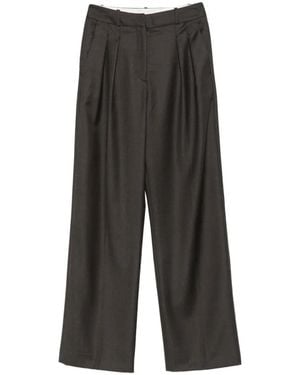 Loulou de Saison Pleated Straight-Leg Pants - Gray