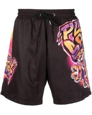 Philipp Plein Bañador con logo estampado - Negro
