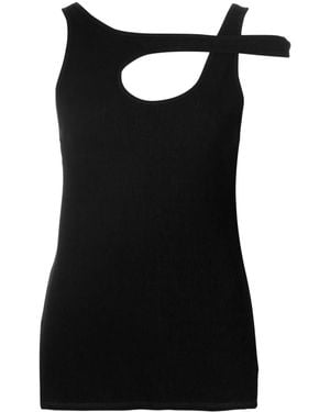 Bassike Cut-Out Detail Tank Top - Black