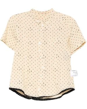 Undercover Playing-Card-Print Short-Sleeve Shirt - Natural