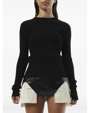 Rick Owens Ribbed-Knit Jumper - Black