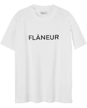 flâneur T-Shirt mit Logo-Print - Weiß