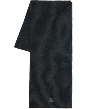 Isabel Marant Bufanda Con Parche Del Logo - Negro