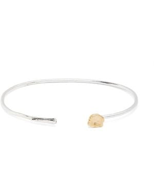 Rosa Maria Brazalete En Plata De Ley Y Oro Amarillo De 18 Ct Con Diamantes - Blanco