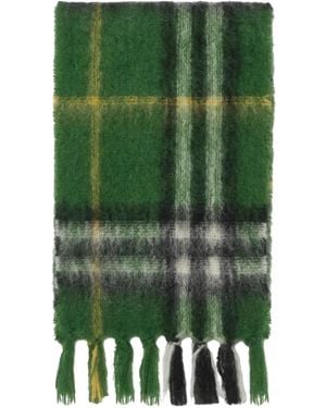 Burberry Checked Mohair Scarf - Green