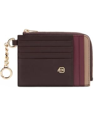 Piquadro Keychain Card Holder, 8 Slots & Rfid Protection - Purple