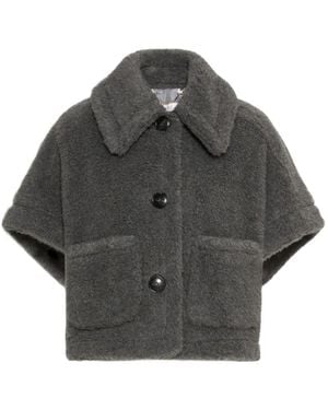 Max Mara Button-Up Short-Sleeve Jacket - Grey