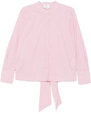 MAISON 123 Sandrine Striped Pussy-Bow Blouse - Pink