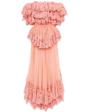 Chloé Ruffled Maxi Dress - Pink