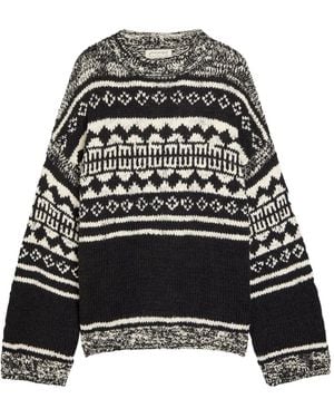 Free People Dani Patterned Cotton-Blend Jumper - Black