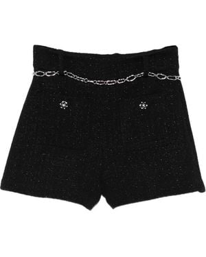 Maje Shiny Tweed Shorts - Black