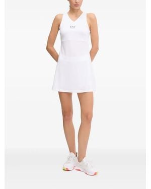 EA7 Kleid mit Racerback-Ausschnitt - Weiß