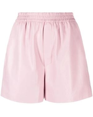 Nanushka Faux-Leather Boxer Shorts - Pink