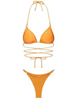DAZE DAYZ Gewickelter Tangelo Triangel-Bikini - Mettallic