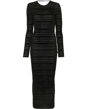 ANDREADAMO Ribbed Maxi Dress - Black