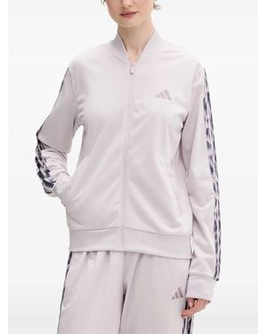 adidas Leopard-Print Detail Tracksuit Set - White