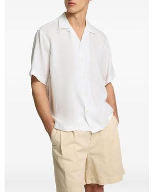 SELECTED Short-Sleeved Linen Shirt - White
