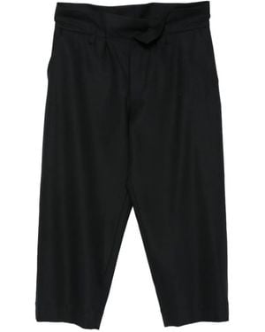 Plan C Belt-Loops Palazzo Pants - Black