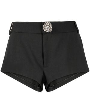 Area Crystal-Embellished Virgin Wool Mini Shorts - Black