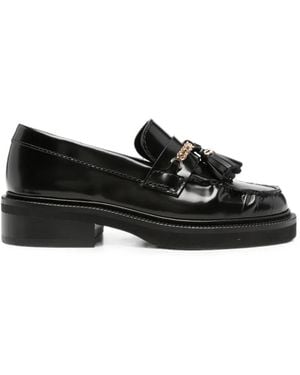 Maje Tassel-Detail Chain-Link Loafers - Black