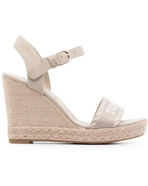 Tommy Hilfiger 105Mm Jacquard-Logo Espadrilles - Natural