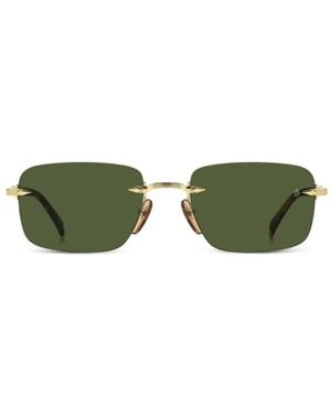 David Beckham Rimless Rectangle-Frame Sunglasses - Green