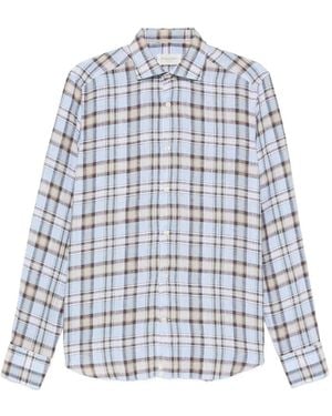 Tintoria Mattei 954 Plaid Long-Sleeve Shirt - White