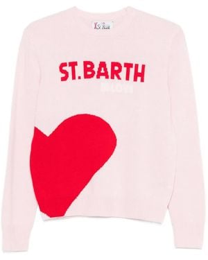 MC2 Saint Barth Heart Graphic Jumper - Pink