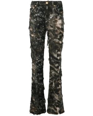 Roberto Cavalli Animal-Print Jeans - Black