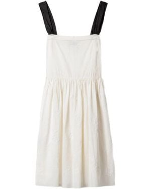 Miu Miu Embroidered Midi Dress - White