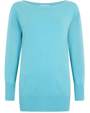 Malo Boat-Neck Jumper - Blue