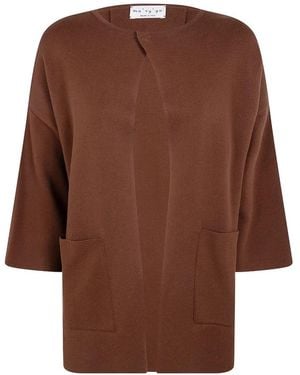 Ma'ry'ya Cardigan Mit Vordertaschen - Braun