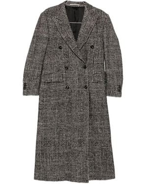 Tagliatore Caitlyn Check-Pattern Double-Breasted Coat - Gray