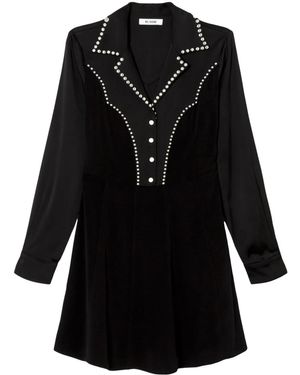 RE/DONE Western Yoke Stud-Embellished Dress - Black