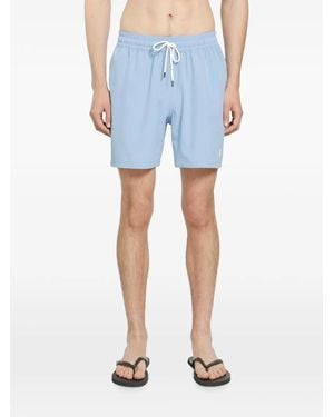 Polo Ralph Lauren Logo-Embroidered Drawstring Swim Shorts - Blue