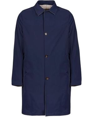 KIRED Button-Fastening Trench Coat - Blue