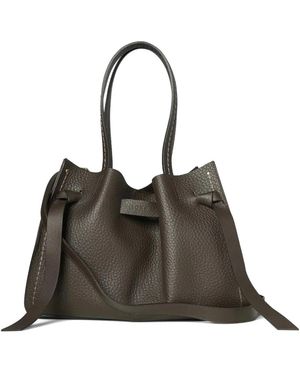 VISONA Small Vittoria Tote Bag - Brown