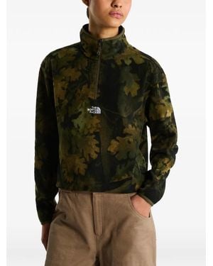 The North Face Glacier Novelty Logo-Printed 1/4 Zip Fleece - Green