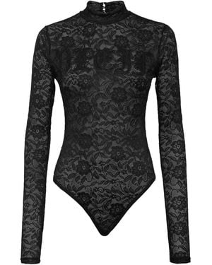 Philipp Plein Lace Bodysuit - Black