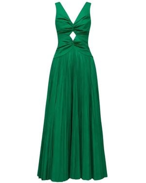 Jonathan Simkhai Vivianne Cutout Pleated Maxi Dress - Green