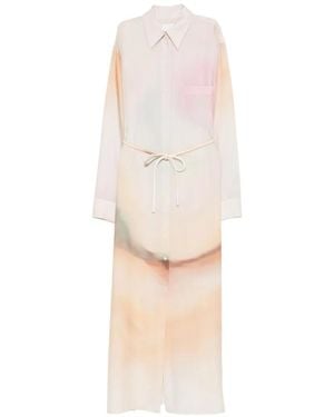 Nanushka Buttoned Tie Dress - White
