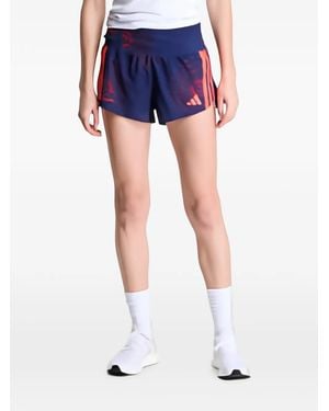 adidas Adizero Labrum Floral-Print Shorts - Blue